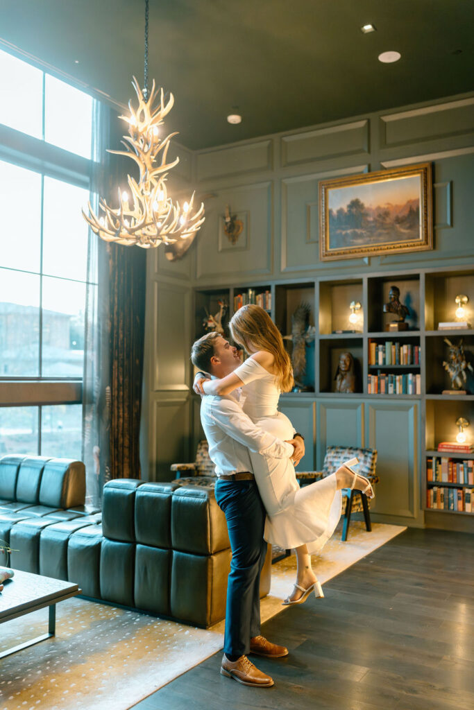 Engagement session at the Grand Bohemian Lodge downtown Greenville, South Carolina
