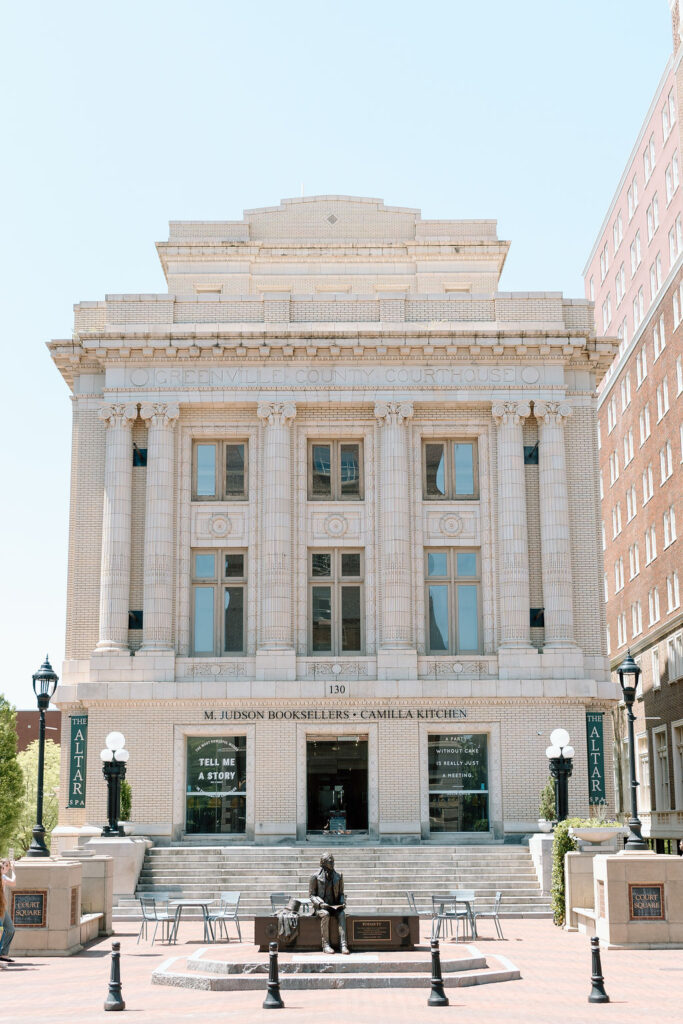 Main Street engagement couple session Downtown Greenville, South Carolina