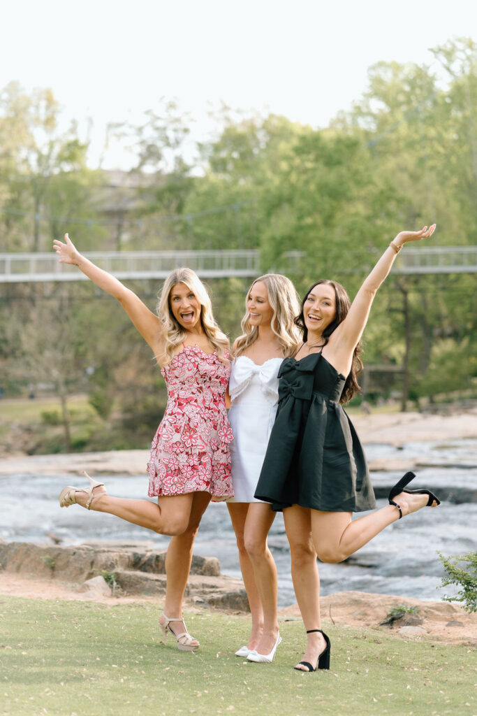 Night before the wedding photo party at Downtown Greenville, South Carolina