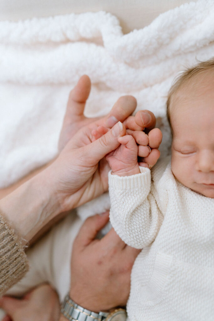 Newborn photos at a winter newborn session in Greenville, South Carolina