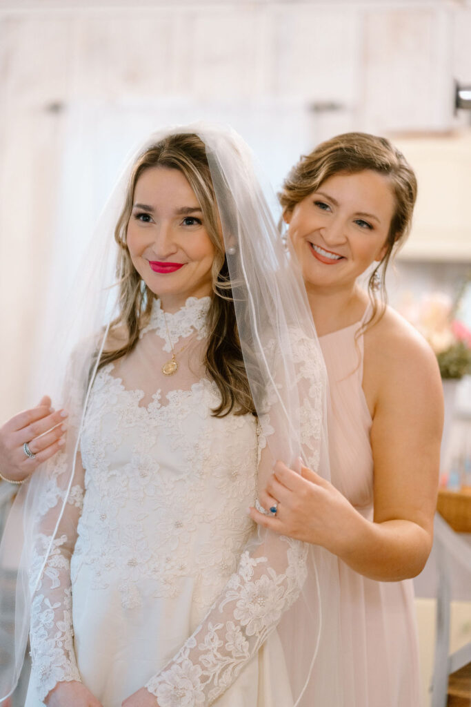 Romantic pink and green wedding color palette at Riverain Farms outside Greenville South Carolina
