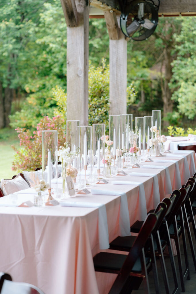 Pale pink and green wedding inspiration photographed at an outdoor South Carolina garden wedding