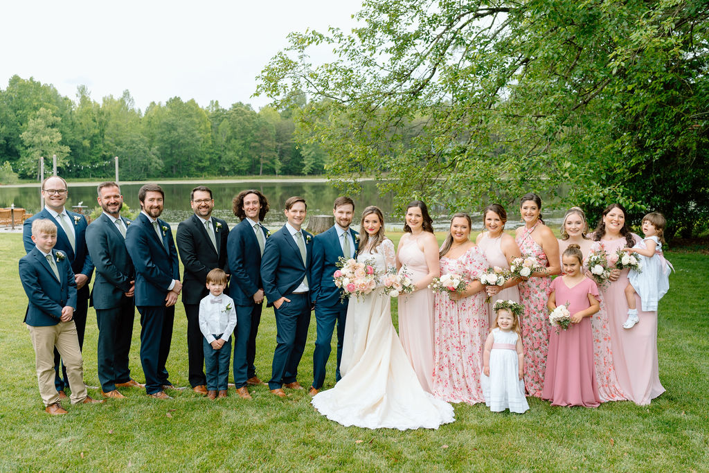 Pink and green wedding colors with natural greenery for true to color and chic wedding photography