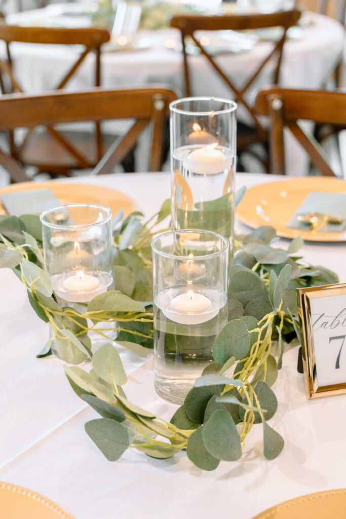 Timeless white and eucalyptus green wedding color palette with organic florals and clean design