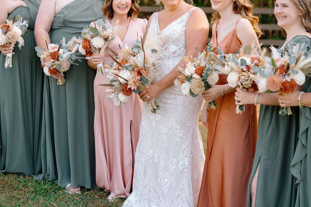 Earthy terracotta wedding color bridesmaid dresses for a modern 2026 wedding celebration