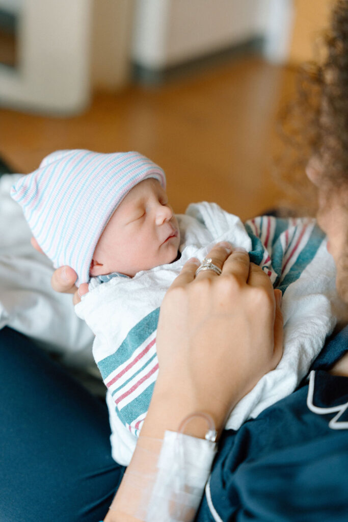 Newborn hospital photos during Fresh 48 session at Greenville Memorial Hospital in Greenville SC